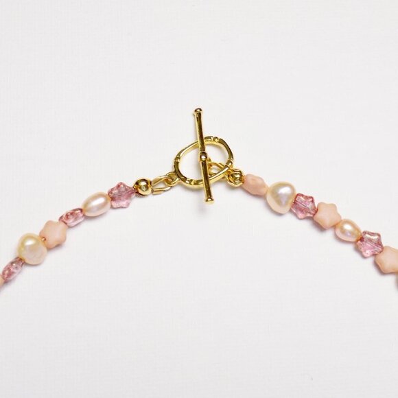 new! handmade baroque pearl choker with glass star beads celestial fairy boho - Picture 5 of 6